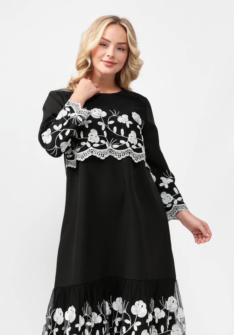 Платье А-силуэта с ажурной кокеткой шир.  750, рис. 8