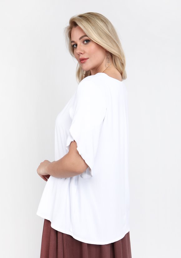 Блуза с необычным рукавом шир.  580, рис. 6