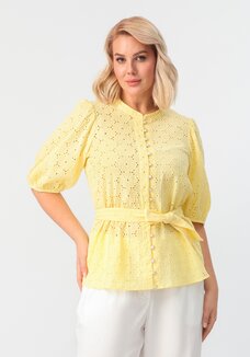 Блуза из шитья с поясом