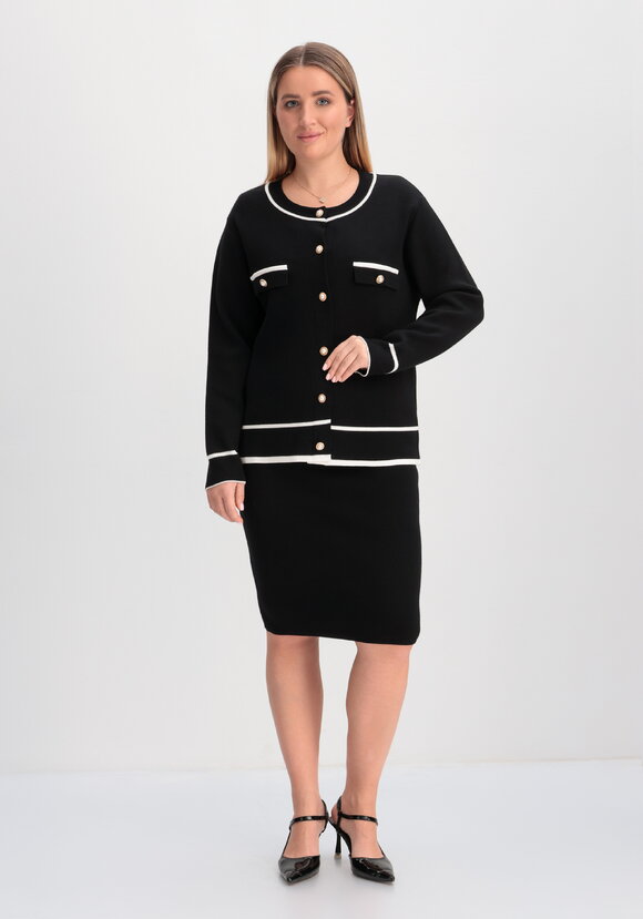 Костюм в стиле олд мани (пиджак и юбка) шир.  580, рис. 9