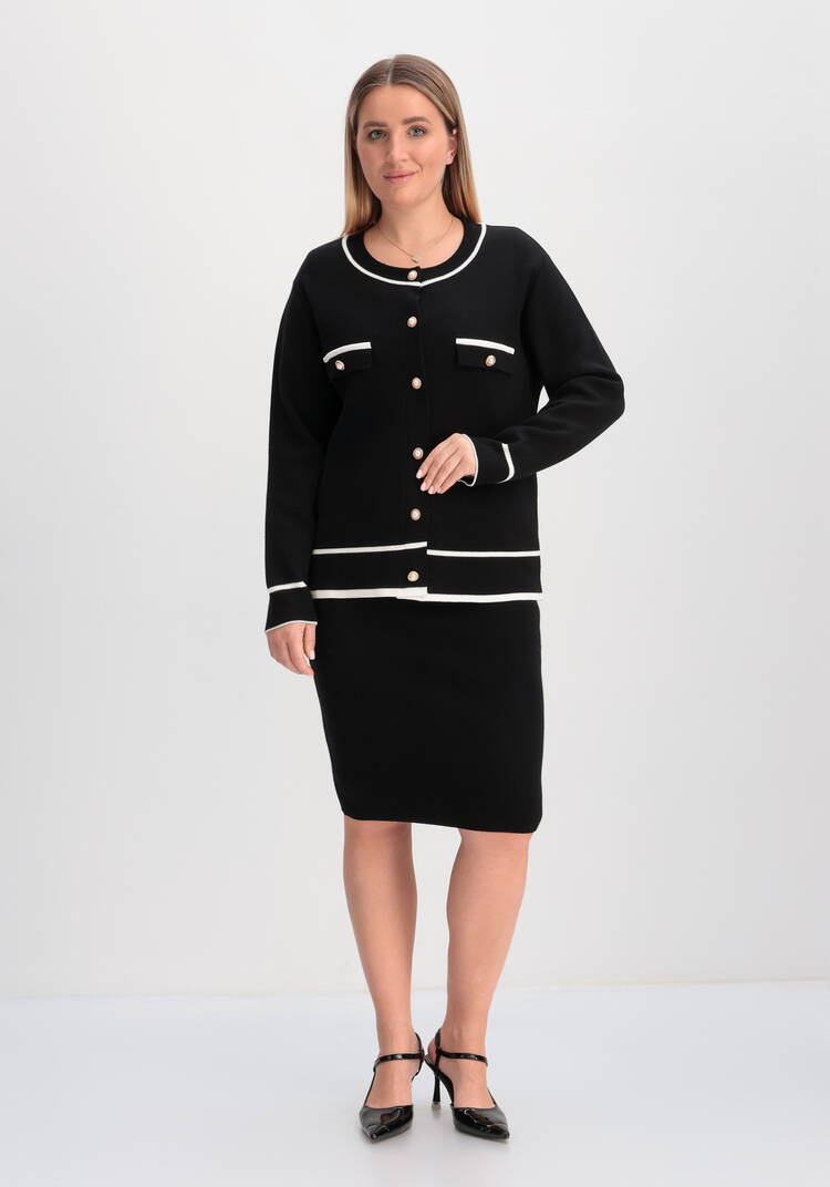 Костюм в стиле олд мани (пиджак и юбка) шир.  750, рис. 9