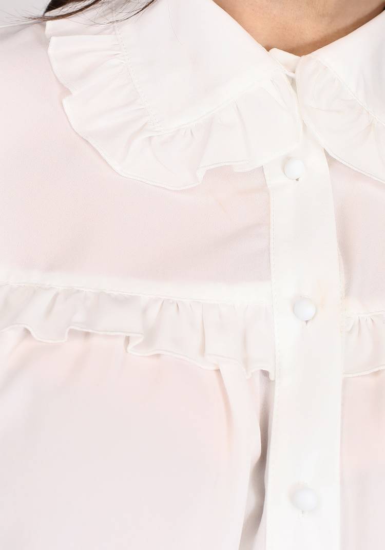 Блуза с объемными рукавами и рюшами шир.  750, рис. 3