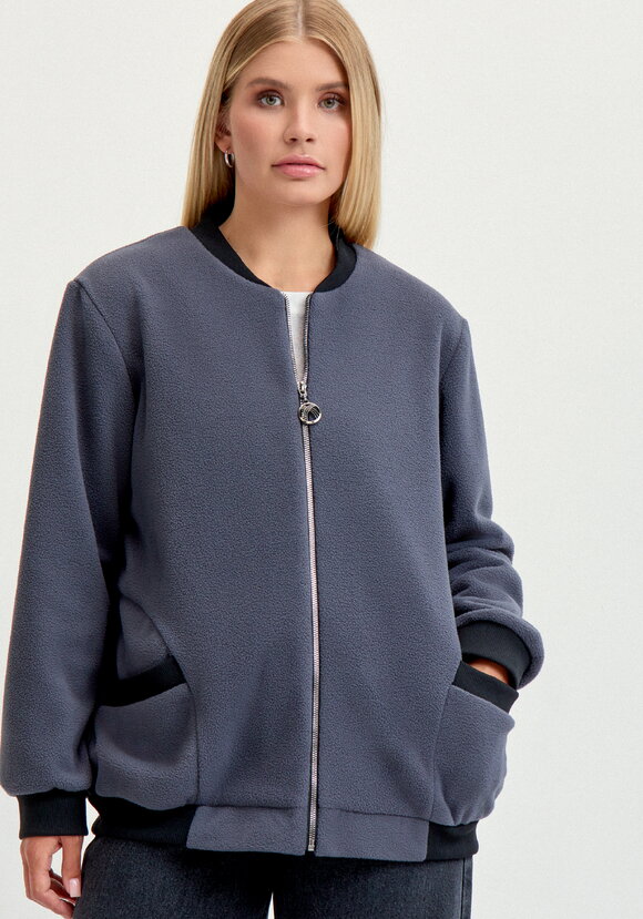 Бомбер на молнии с рибаной шир.  580, рис. 24