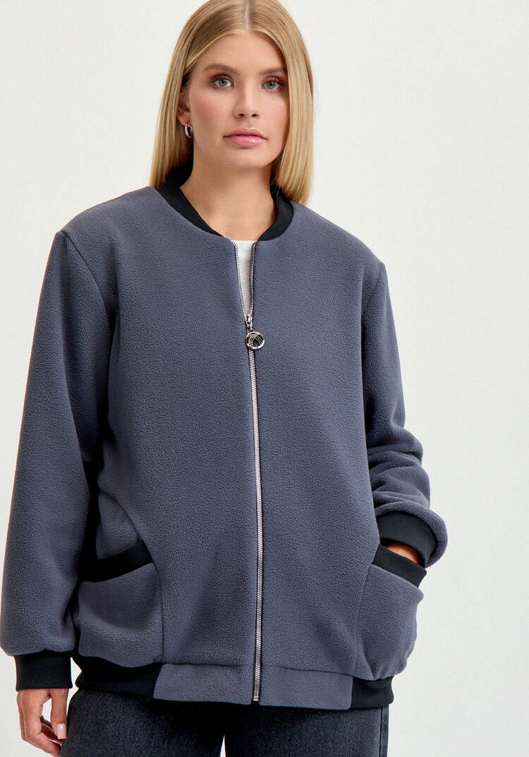 Бомбер на молнии с рибаной шир.  750, рис. 24