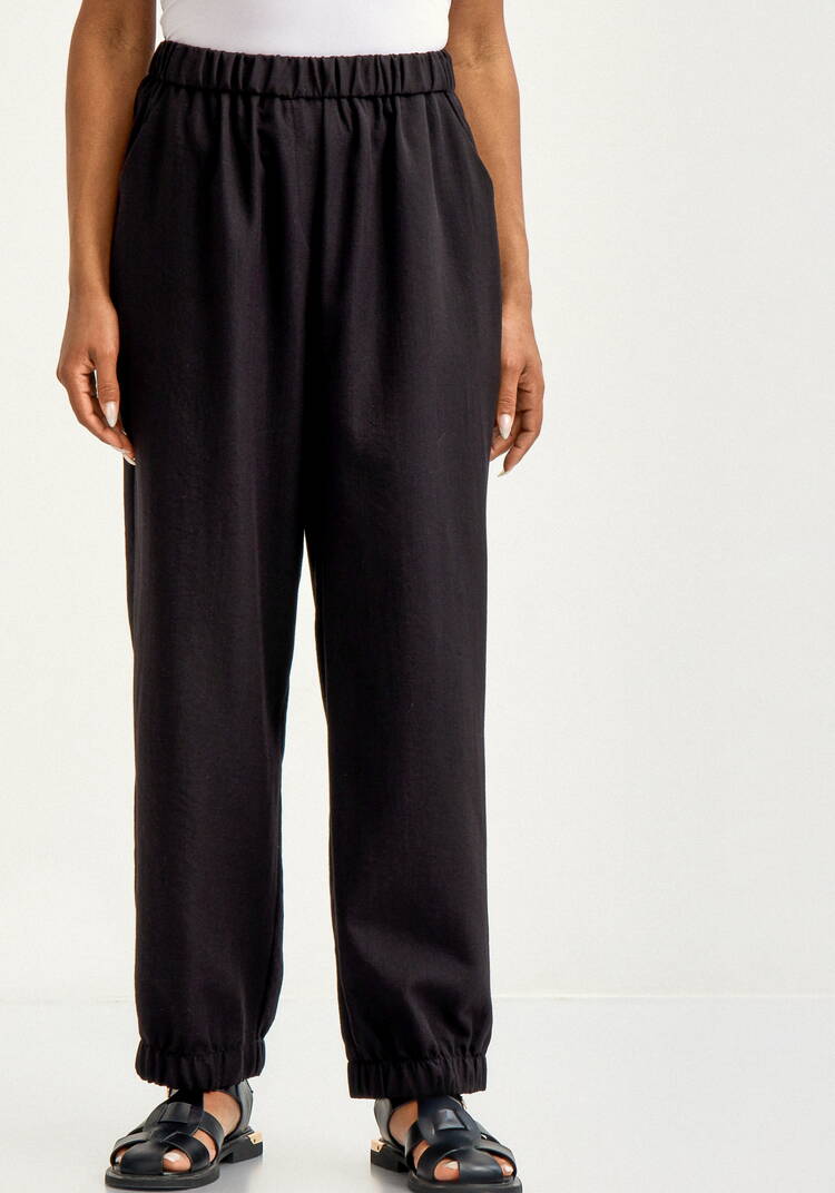 Брюки льняные на резинке по поясу и низу шир.  750, рис. 4