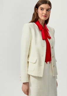 Пиджак из однотонного твида на пуговицах