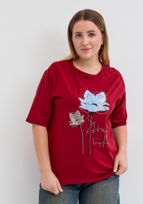 Футболка с флоральным принтом шир.  580, рис. 30