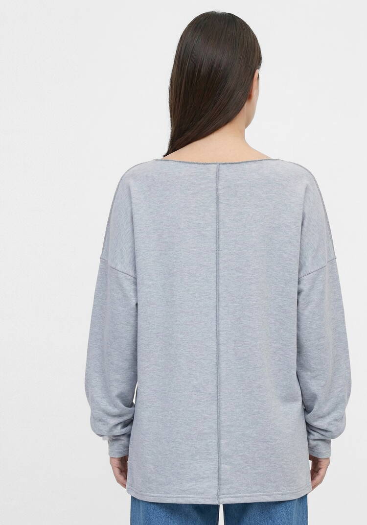 Лонгслив со спущенным плечом и оверлоком шир.  750, рис. 7