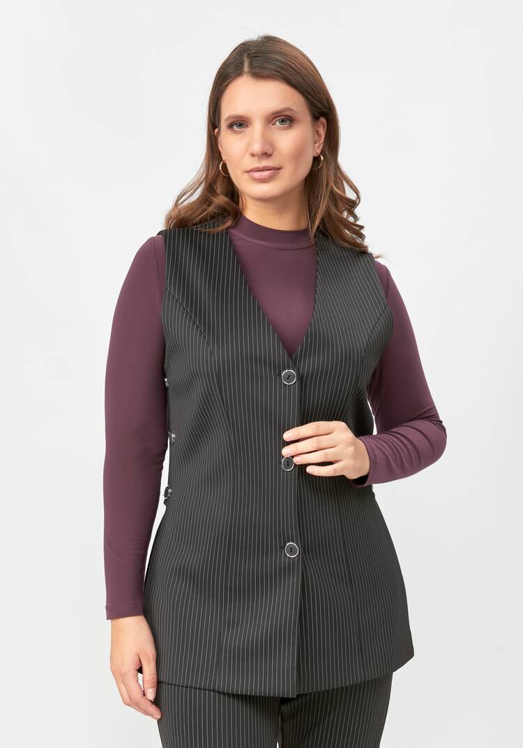 Жилет в полоску с разрезами шир.  750, рис. 8