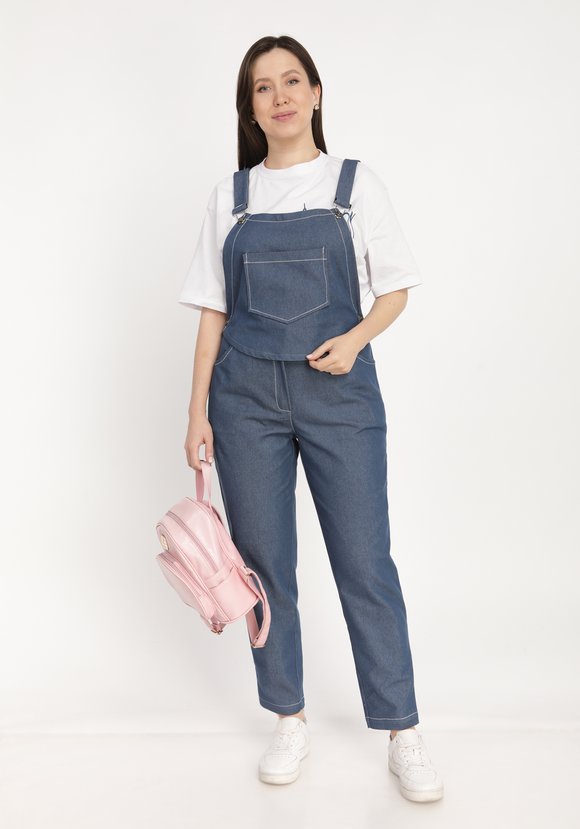 Комбинезон-трансформер джинсовый с карманами шир.  580, рис. 7