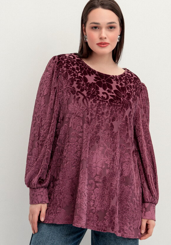 Блуза с цветами из бархата шир.  580, рис. 7