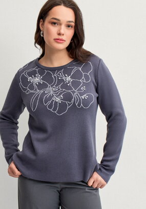 Джемпер с графичными цветами