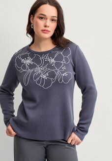 Джемпер с графичными цветами