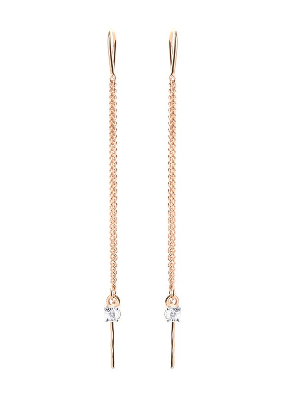 Серьги серебряные Бриллиантовое соло шир.  580, рис. 3