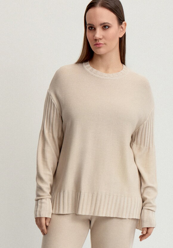 Джемпер женский со структурными полосами шир.  580, рис. 1