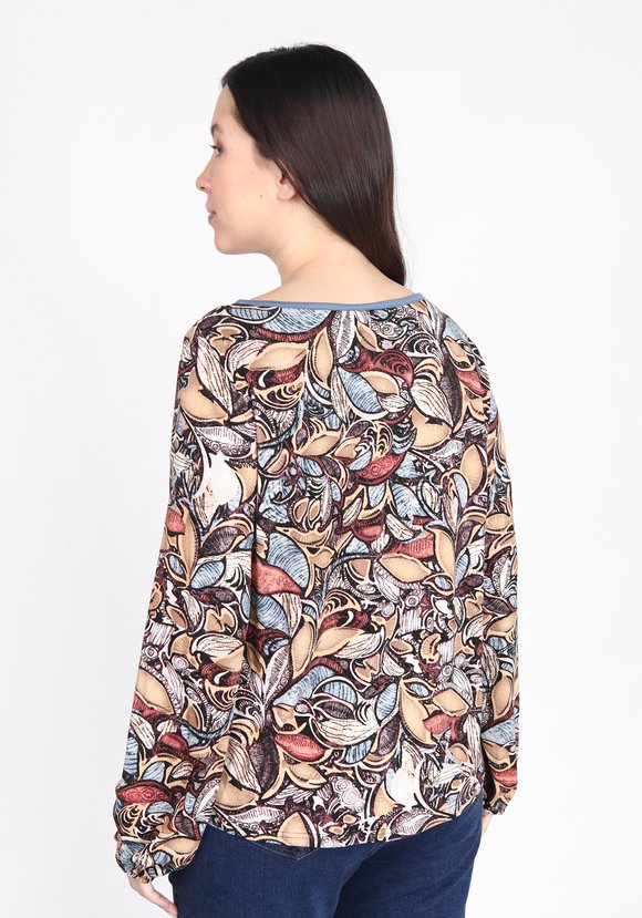 Блуза с рукавом на резинке и принтом шир.  580, рис. 5