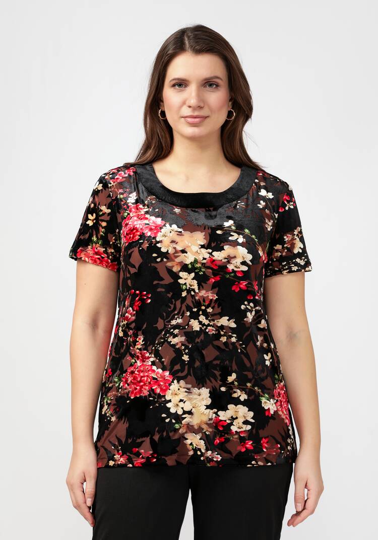 Туника с круглым вырезом и цветочным принтом шир.  750, рис. 4