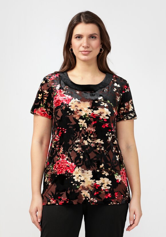 Туника с круглым вырезом и цветочным принтом шир.  580, рис. 4