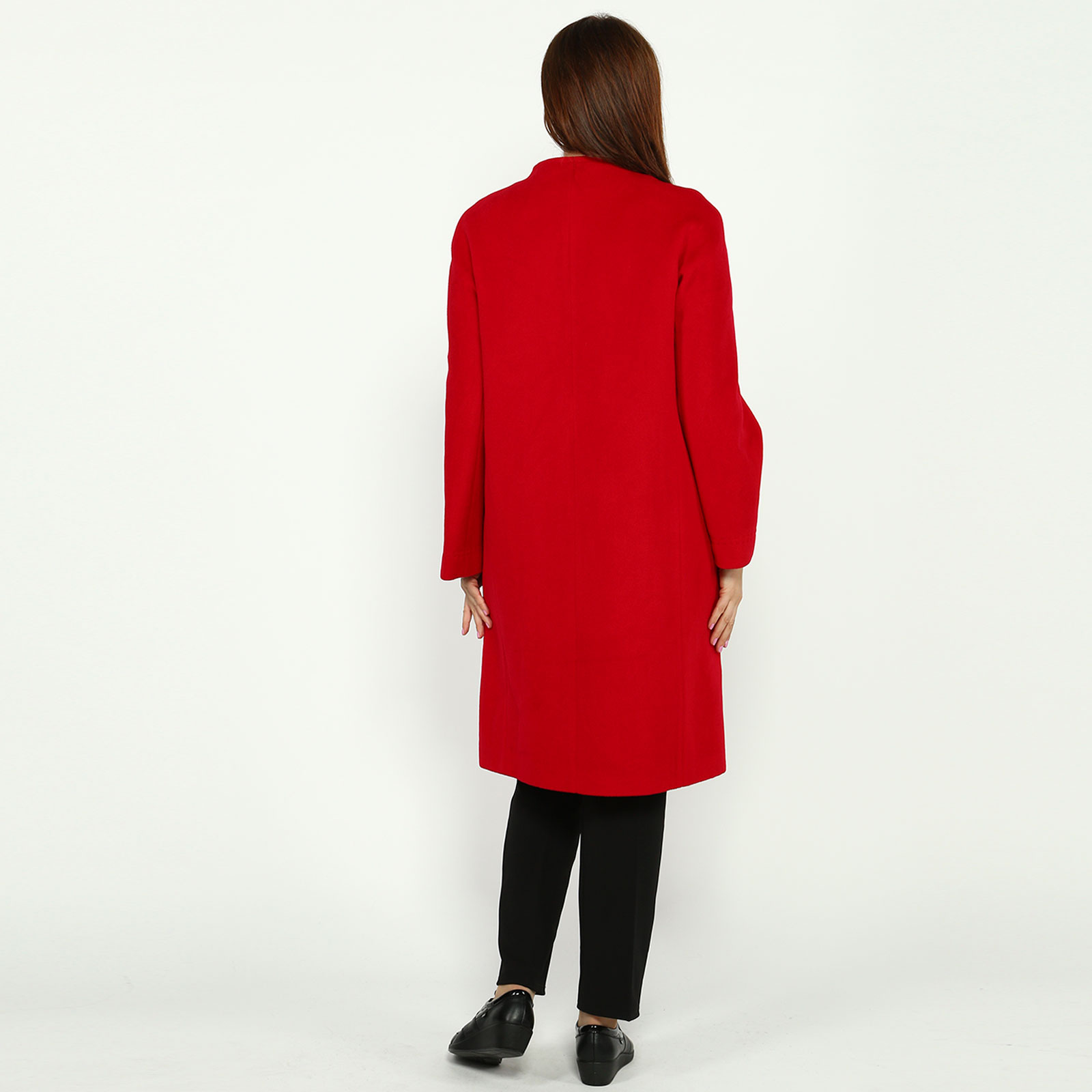 Пальто прямого кроя Fidan, размер 54, цвет красный рост 164 - фото 4