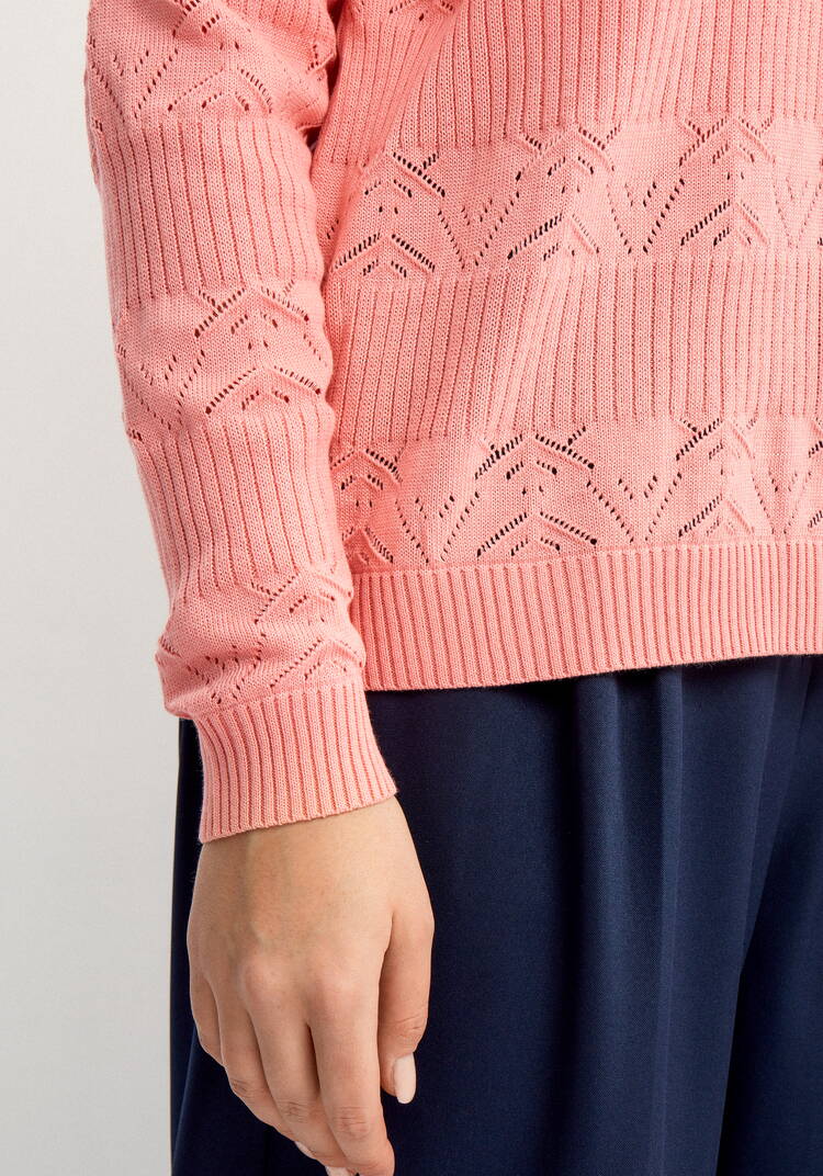 Джемпер с V-образным вырезом ажурный шир.  750, рис. 18