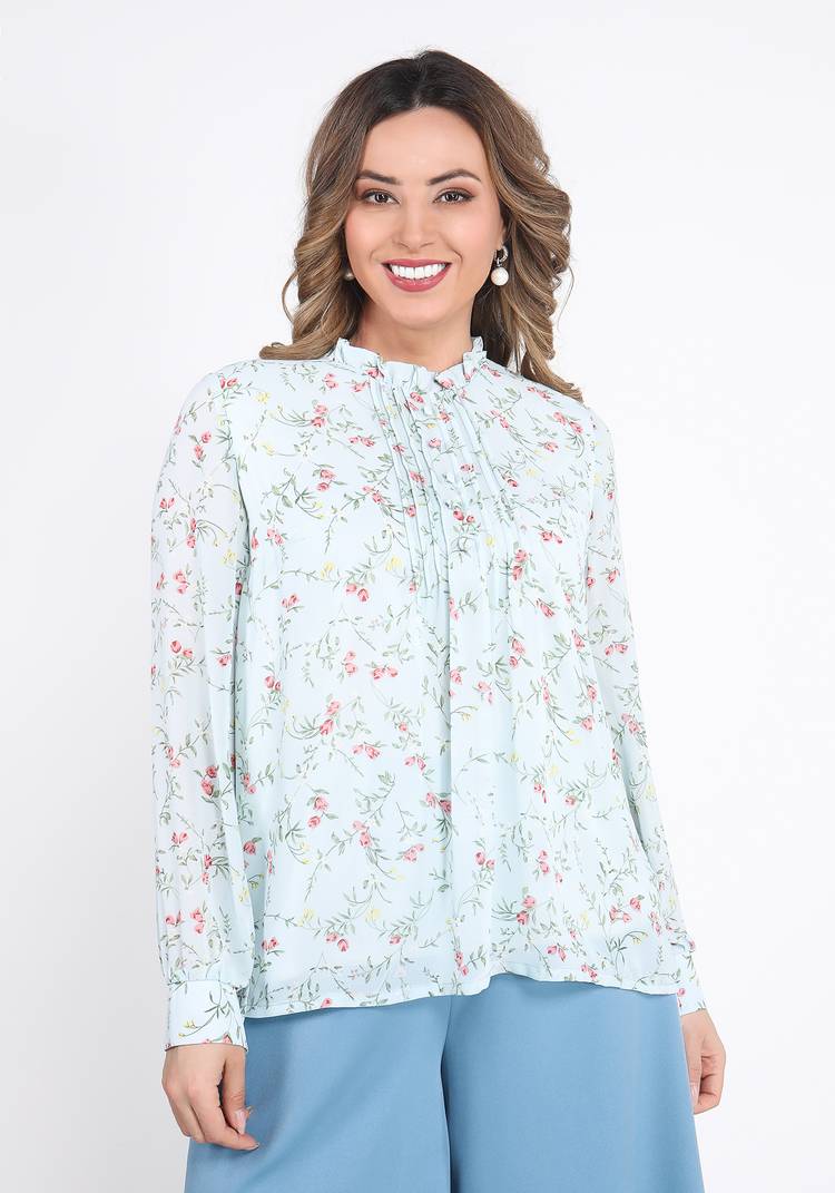 Блуза шифоновая Бриджит шир.  750, рис. 5