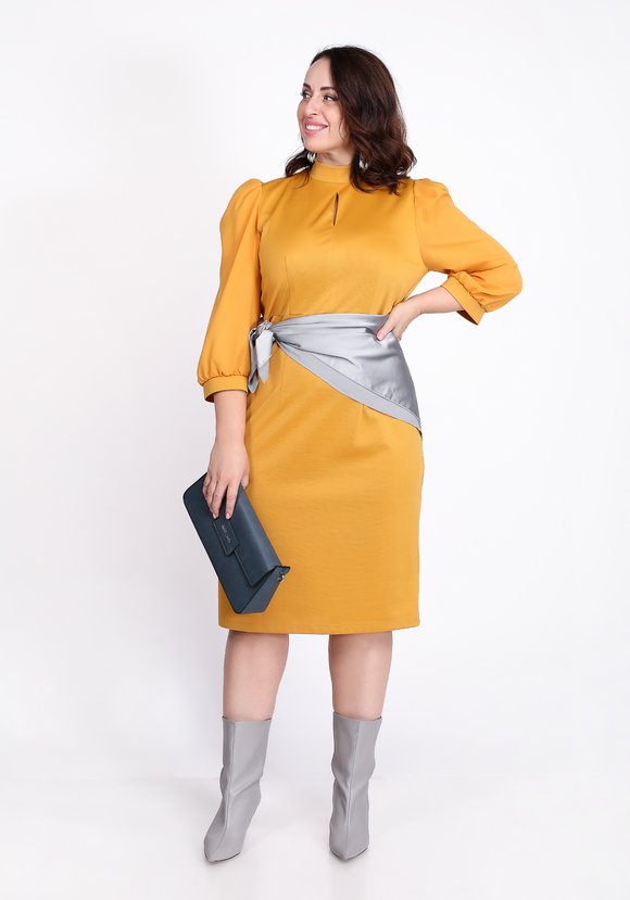 Платье прилегающее с шифоновым рукавом шир.  580, рис. 11