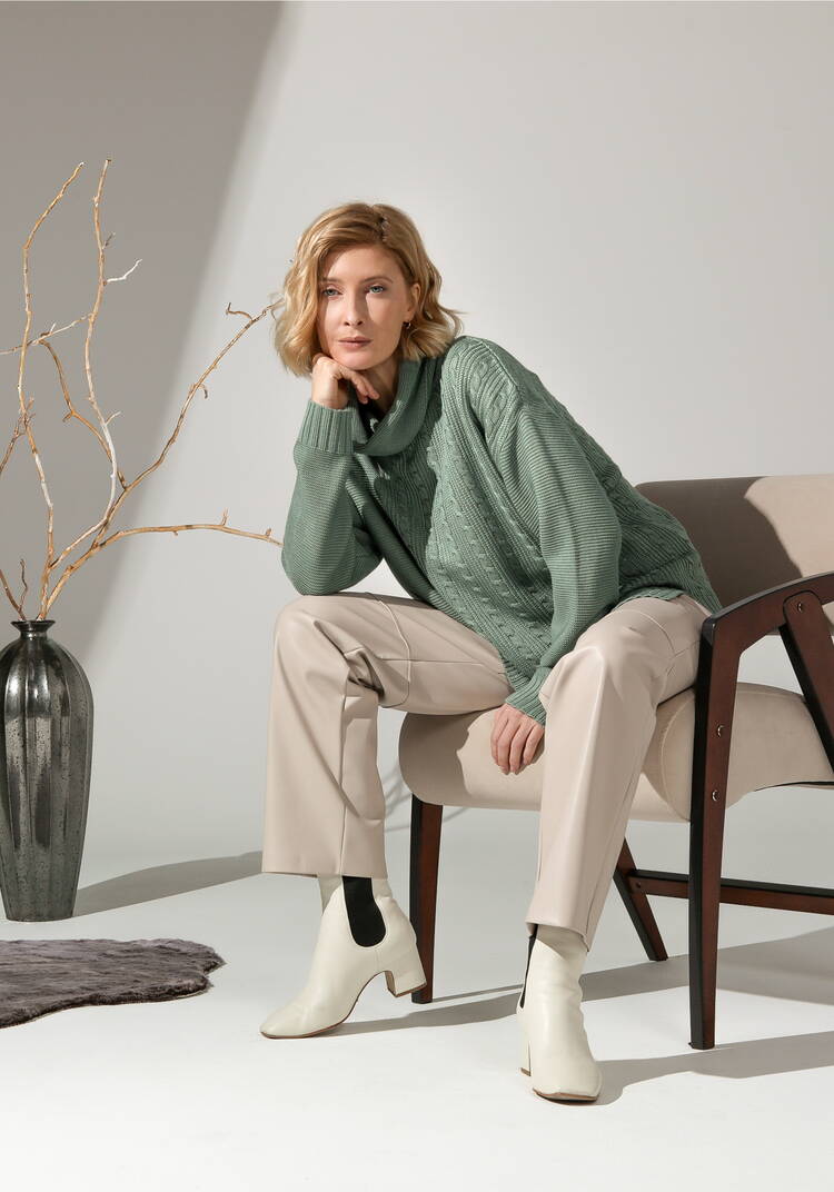 Удлиненный джемпер с косами шир.  750, рис. 10