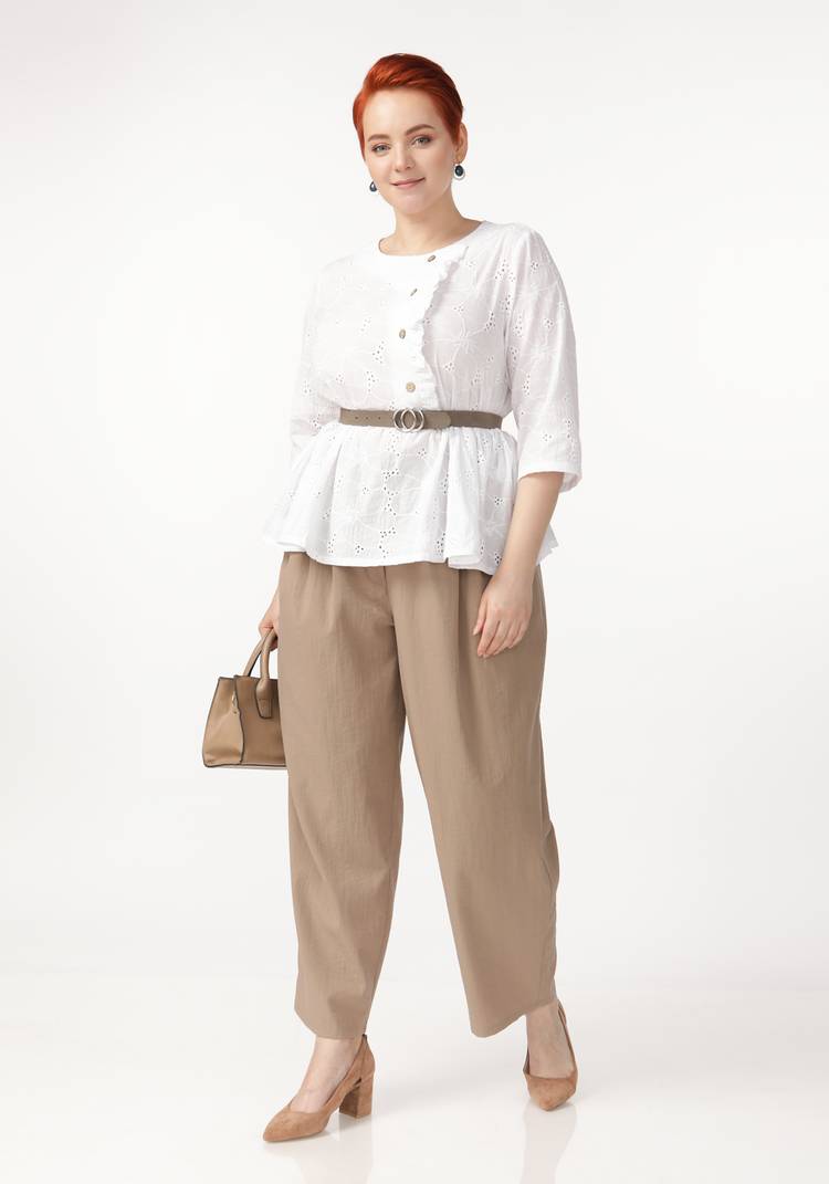 Брюки с защипами на поясе шир.  750, рис. 3