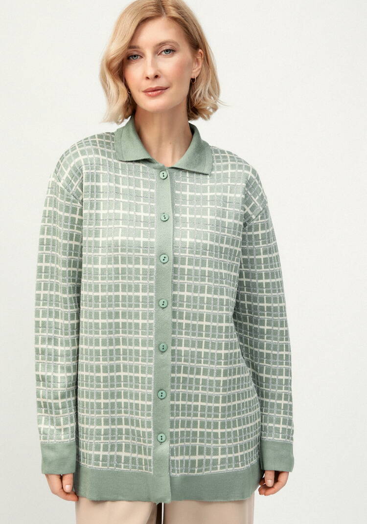 Рубашка-джемпер с отложным воротником клетка шир.  750, рис. 22