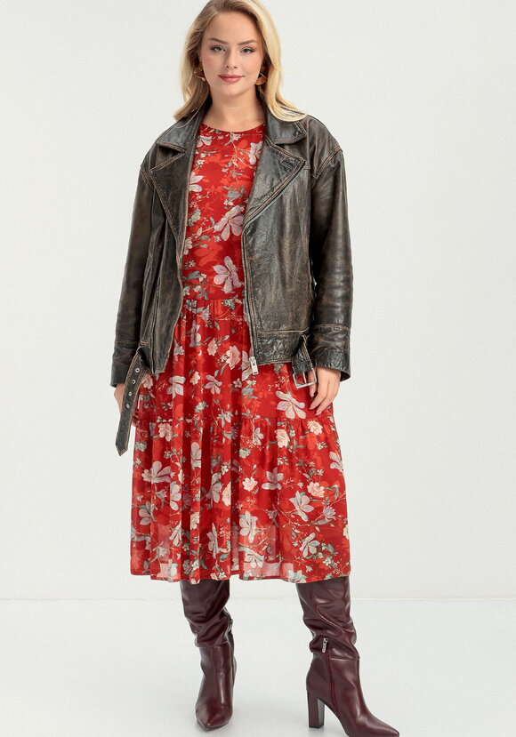 Платье ярусное с цветочным принтом шир.  580, рис. 25