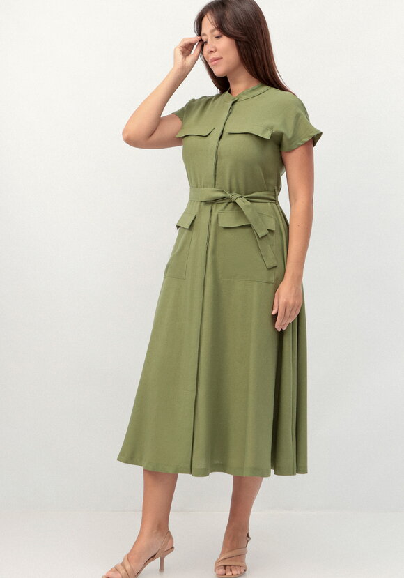 Платье-сафари А-силуэта шир.  580, рис. 8