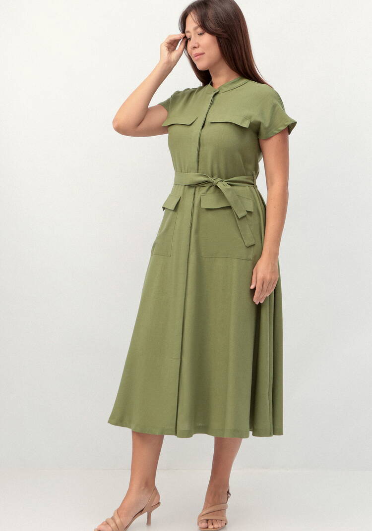 Платье-сафари А-силуэта шир.  750, рис. 8