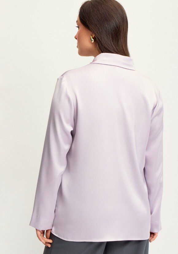 Блуза из шелка с супатной застежкой шир.  580, рис. 16