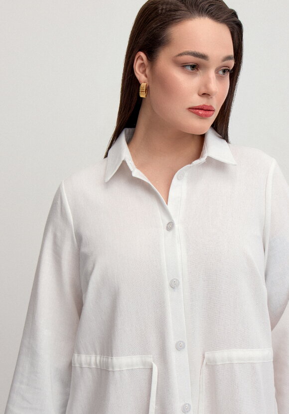 Платье-рубашка изо льна шир.  580, рис. 28