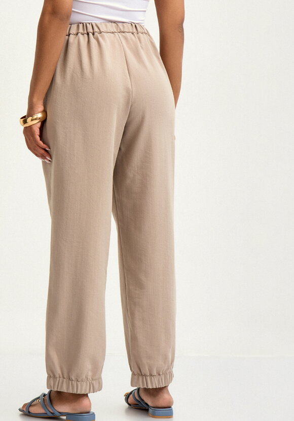 Брюки льняные на резинке по поясу и низу шир.  580, рис. 18