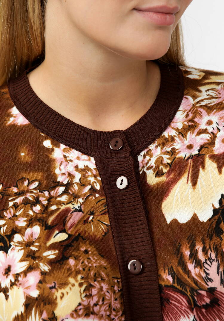 Кардиган с цветочным принтом на пyговицах шир.  750, рис. 23