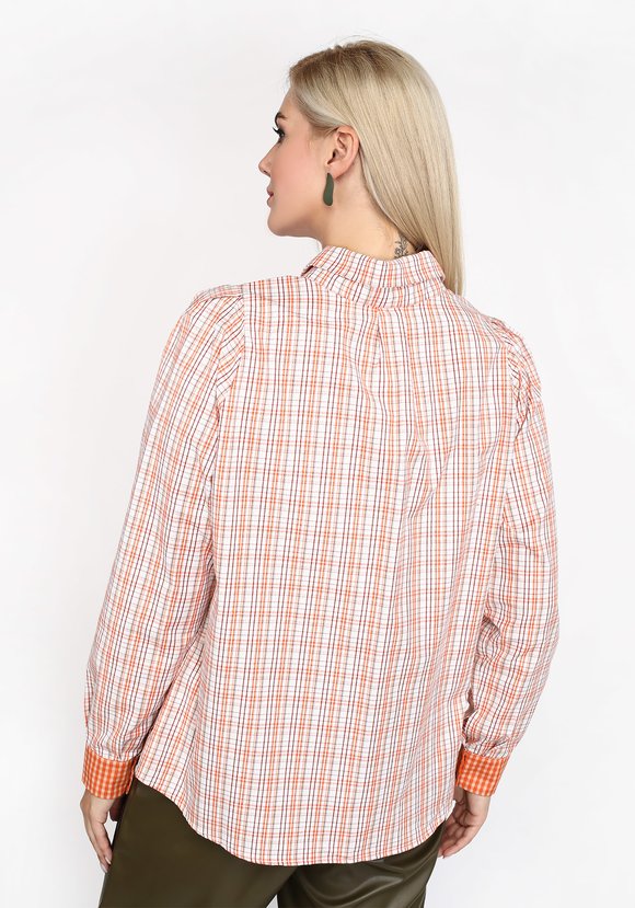 Блуза в клетку на кнопках шир.  580, рис. 7