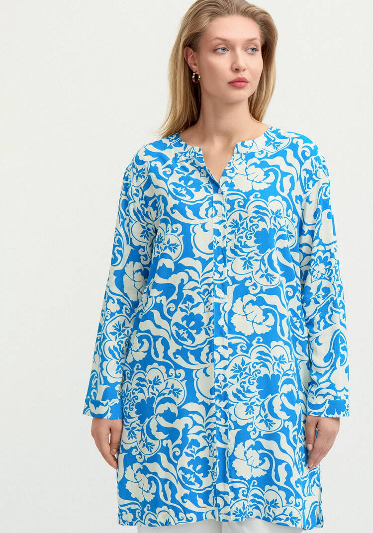 Блуза удлинённая с карманами шир.  750, рис. 13