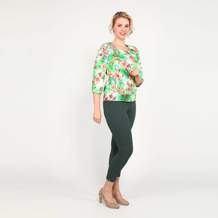 Блуза с цветочным принтом и пуговицами сзади шир.  750, рис. 2