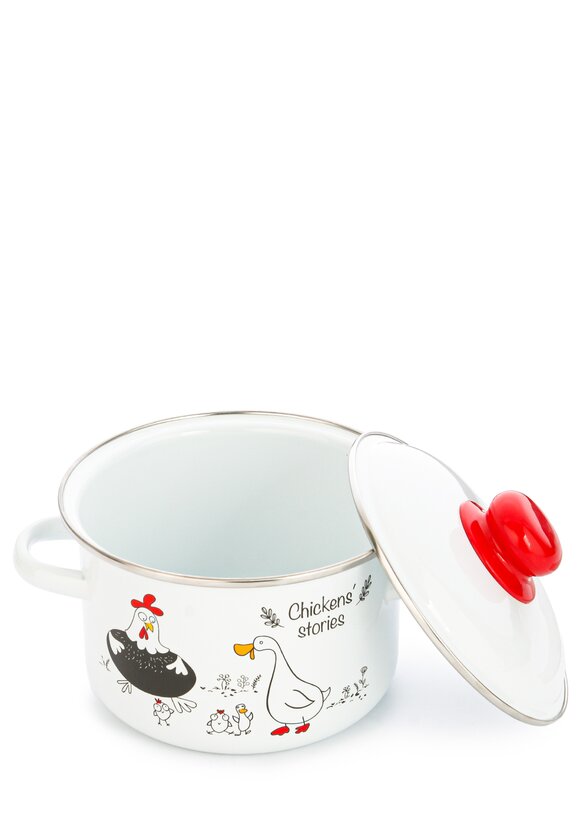 Кастрюля эмалированная Куриные истории шир.  580, рис. 2