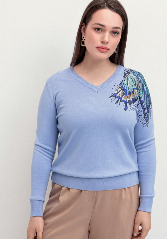 Джемпер с V-образным вырезом и рисунком шир.  580, рис. 4