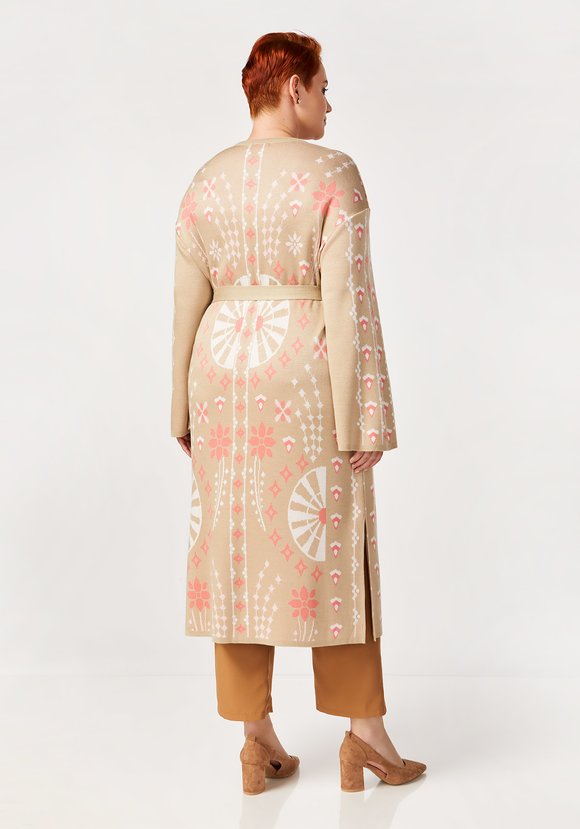 Кардиган с поясом и абстрактным рисунком шир.  580, рис. 3