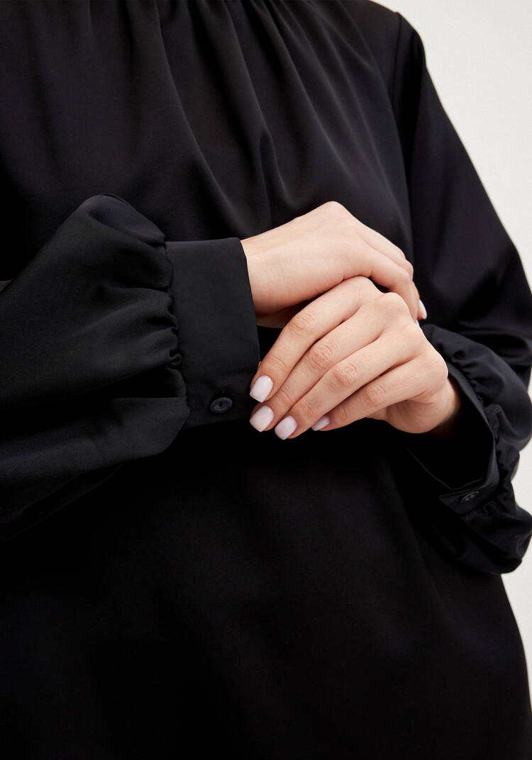 Блуза шелковая с воротником-стойкой шир.  750, рис. 25