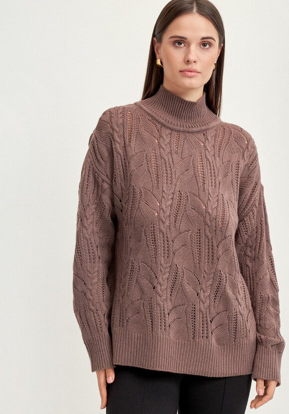 Джемпер с ажурными косами шир.  580, рис. 12