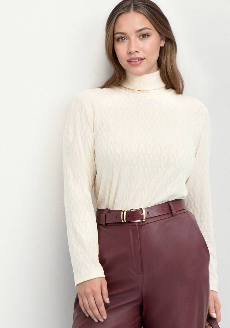 Водолазка с фактурным рисунком и воротом шир.  750, рис. 24