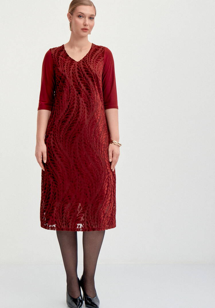 Платье из панбархата и трикотажа шир.  750, рис. 4