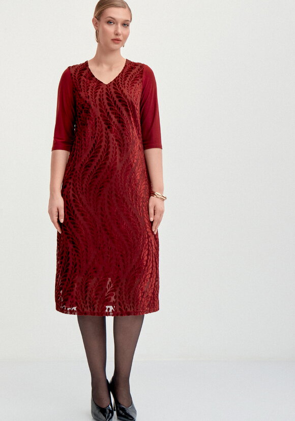 Платье из панбархата и трикотажа шир.  580, рис. 4