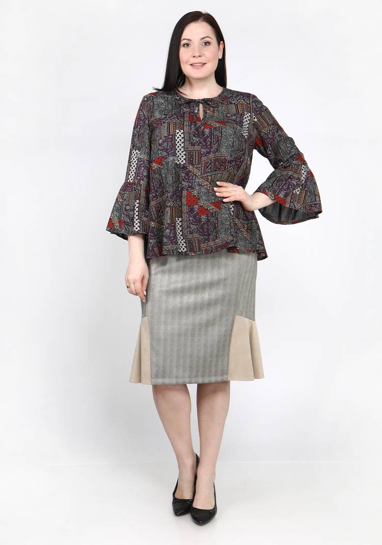 Юбка из эко-замши с воланом шир.  750, рис. 4