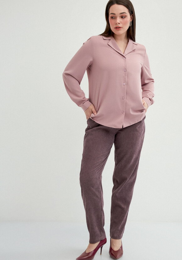 Брюки из микровельвета с комфортным поясом шир.  580, рис. 1