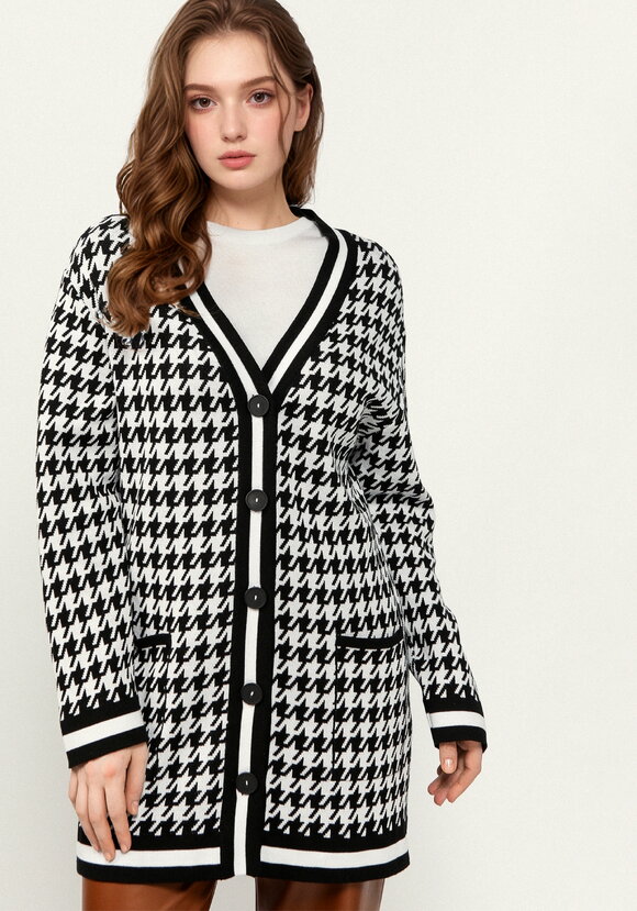 Кардиган Гусиная лапка шир.  580, рис. 9